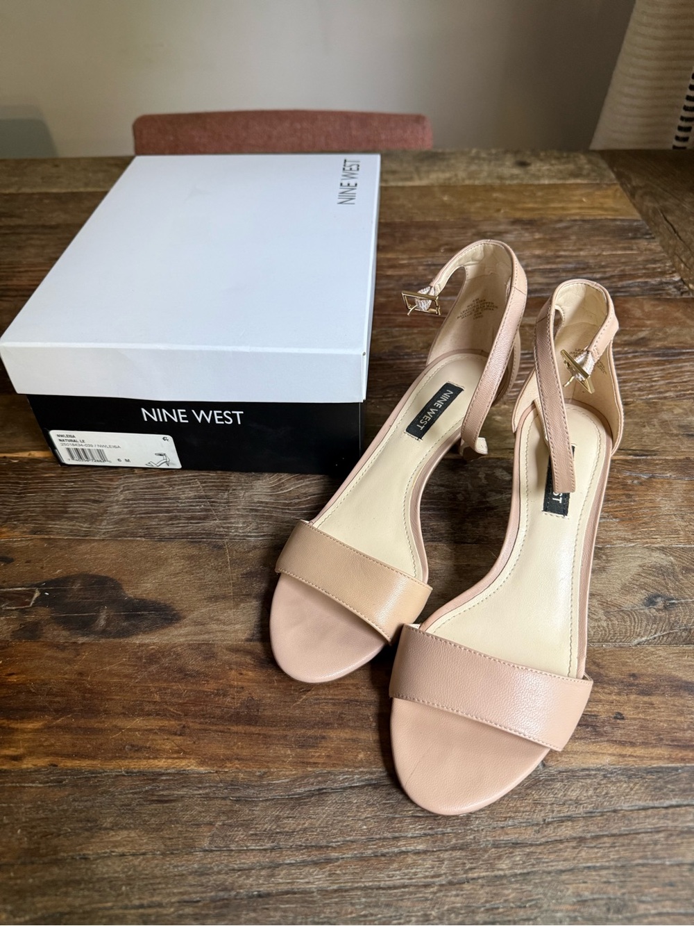 Nine West Blush Nude Open-Toe Ankle-Strap Heels